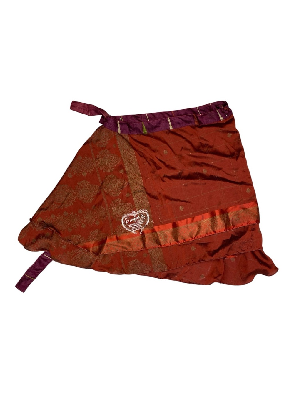 Darn Good Yarn Boho Handmade Recycled Sari Wrap Mini Skirt Size XL 14–20
